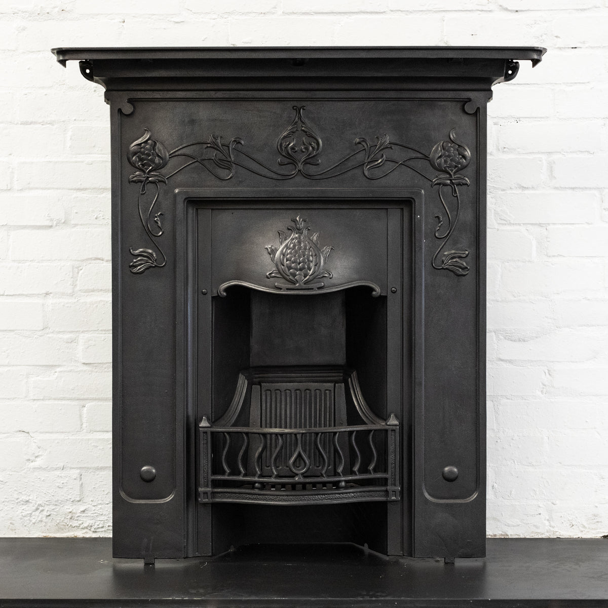 Antique Art Nouveau Cast Iron Combination Fireplace | The Architectural Forum
