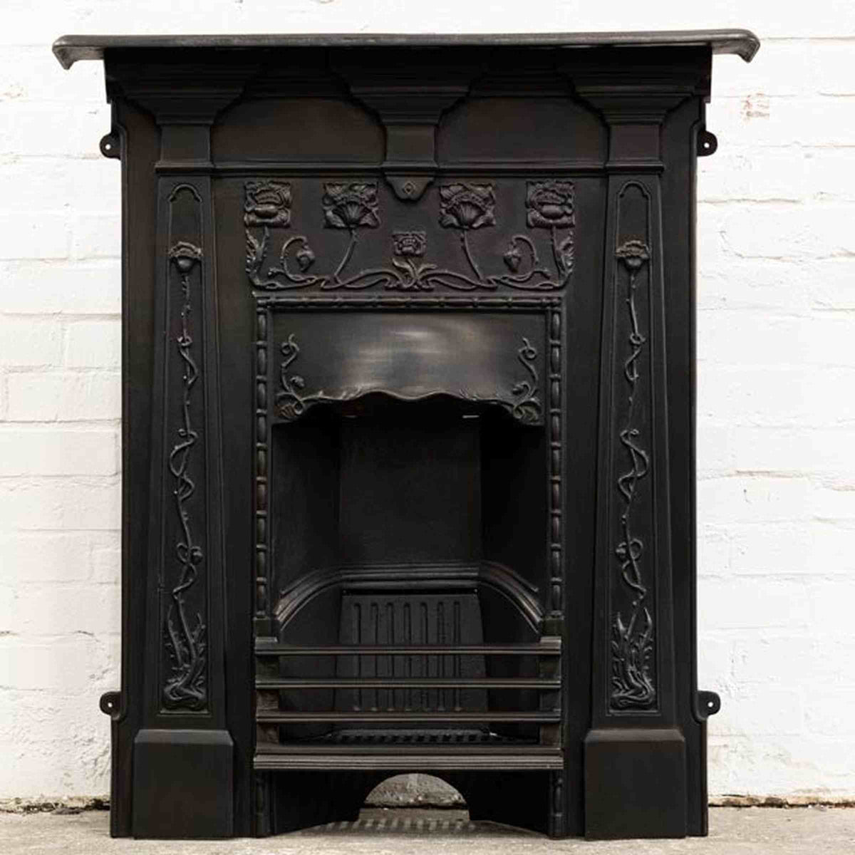 Antique Art Nouveau Cast Iron Combination Fireplace | The Architectural Forum