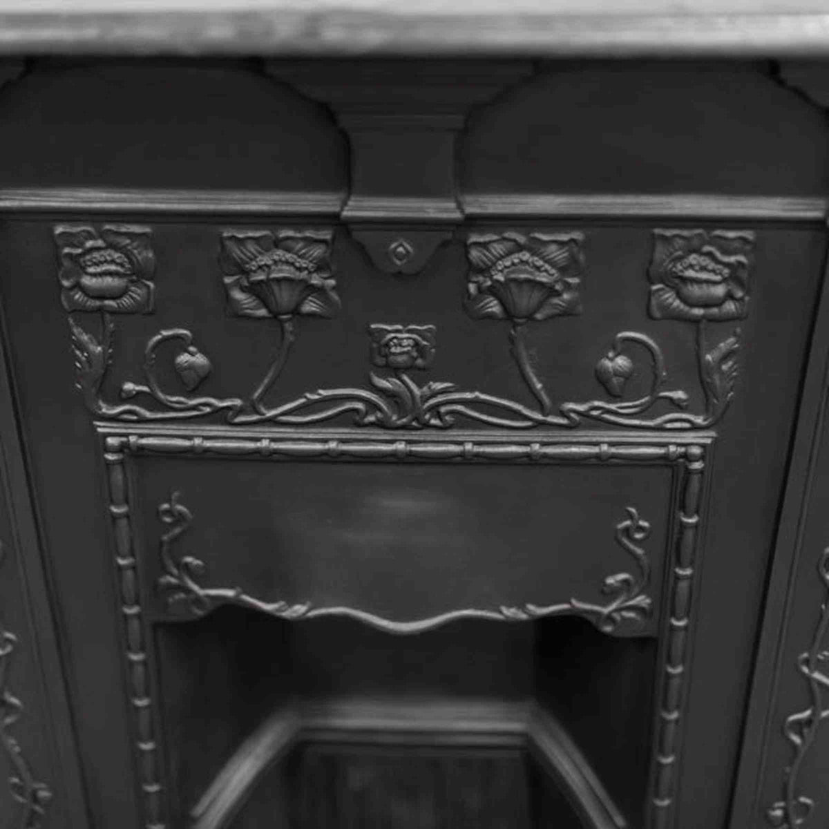 Antique Art Nouveau Cast Iron Combination Fireplace | The Architectural Forum