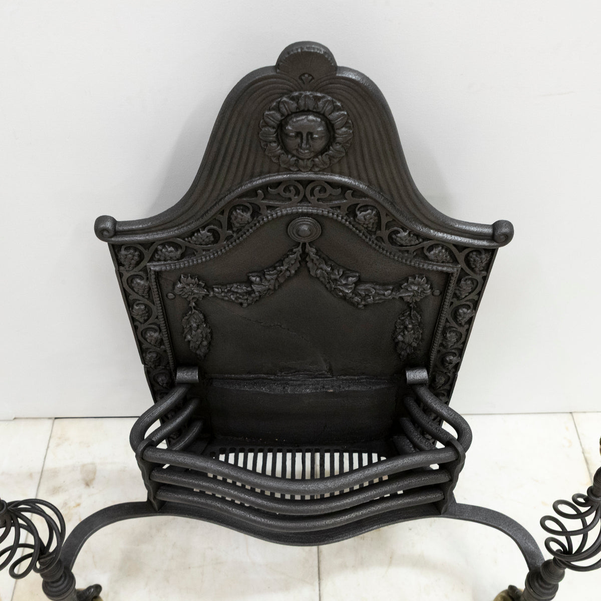 Large Antique Arts &amp; Crafts Fire Basket with Finials | The Architectural Forum