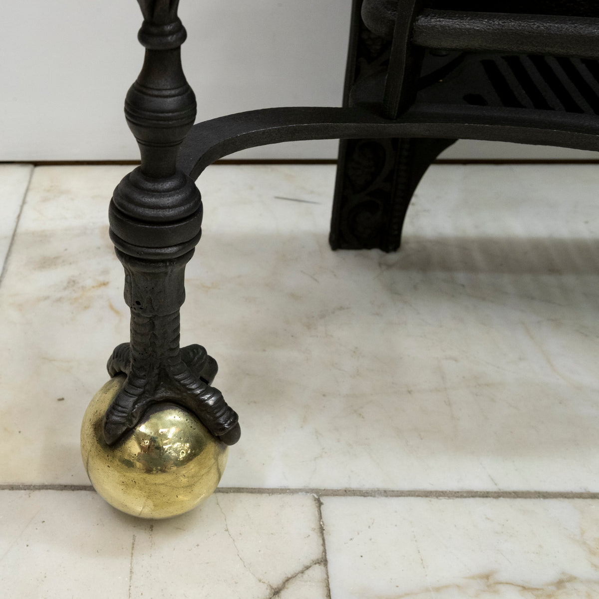 Large Antique Arts &amp; Crafts Fire Basket with Finials | The Architectural Forum