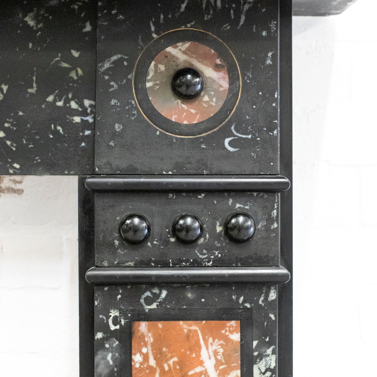 Antique Victorian "Marbelised" Slate Fireplace Surround With Roundels | The Architectural Forum