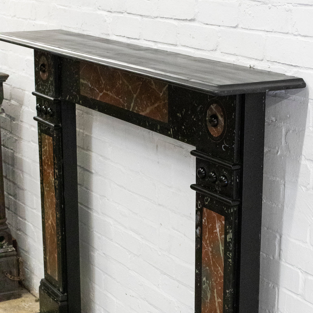 Antique Victorian "Marbelised" Slate Fireplace Surround With Roundels | The Architectural Forum