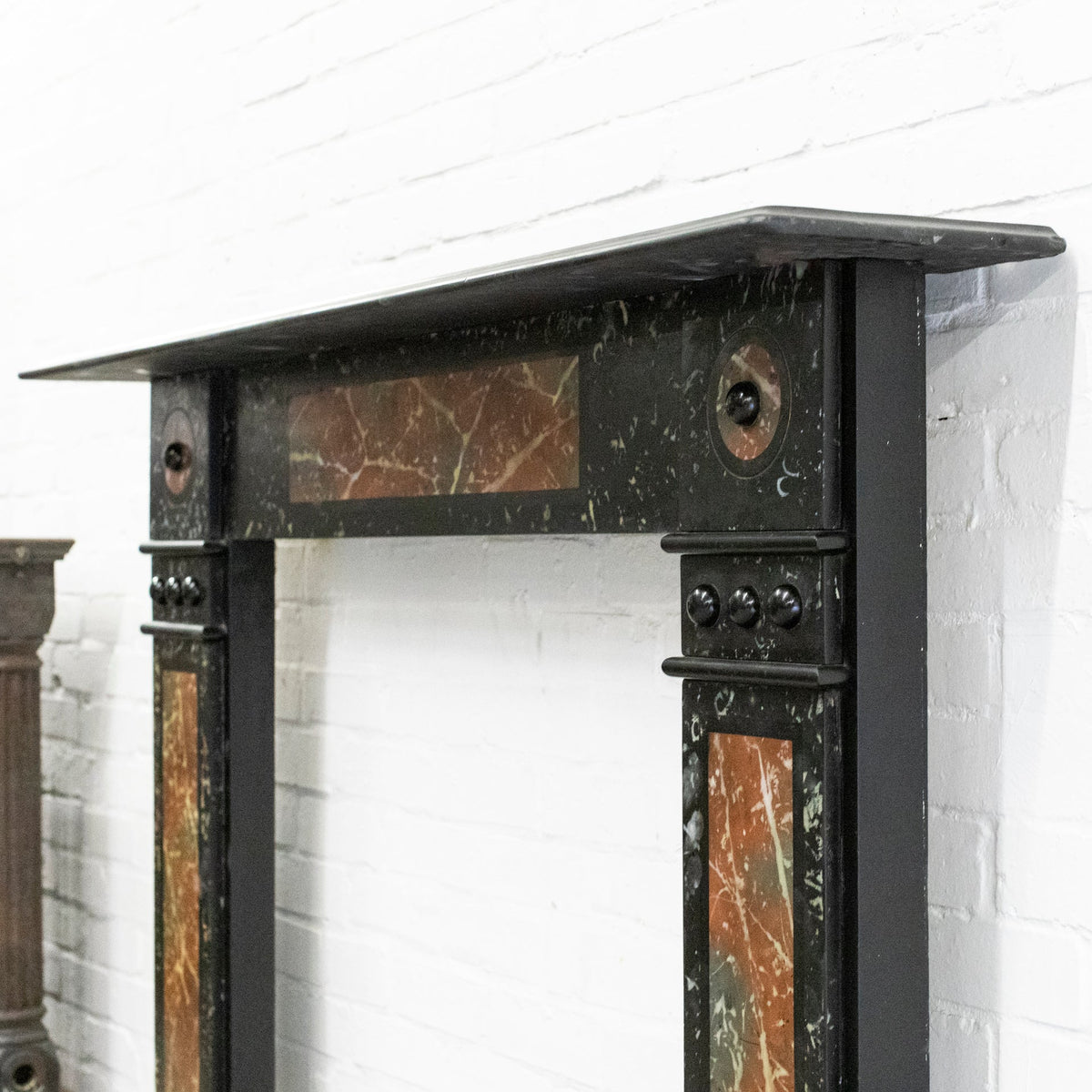 Antique Victorian "Marbelised" Slate Fireplace Surround With Roundels | The Architectural Forum