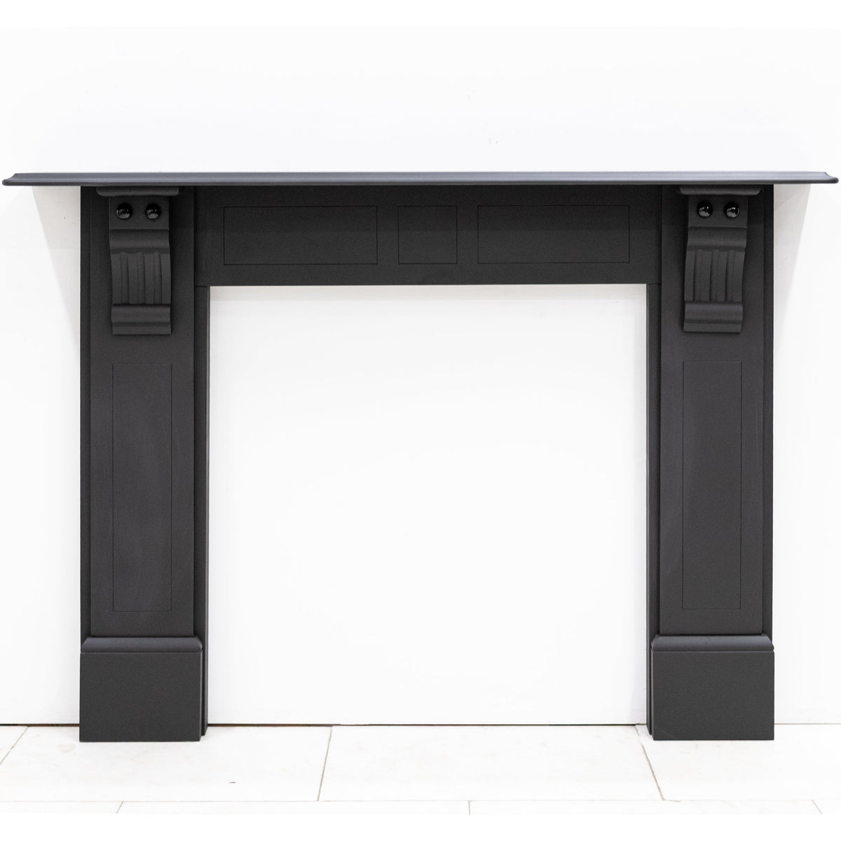 Antique Black Slate Fireplace Surround With Corbels