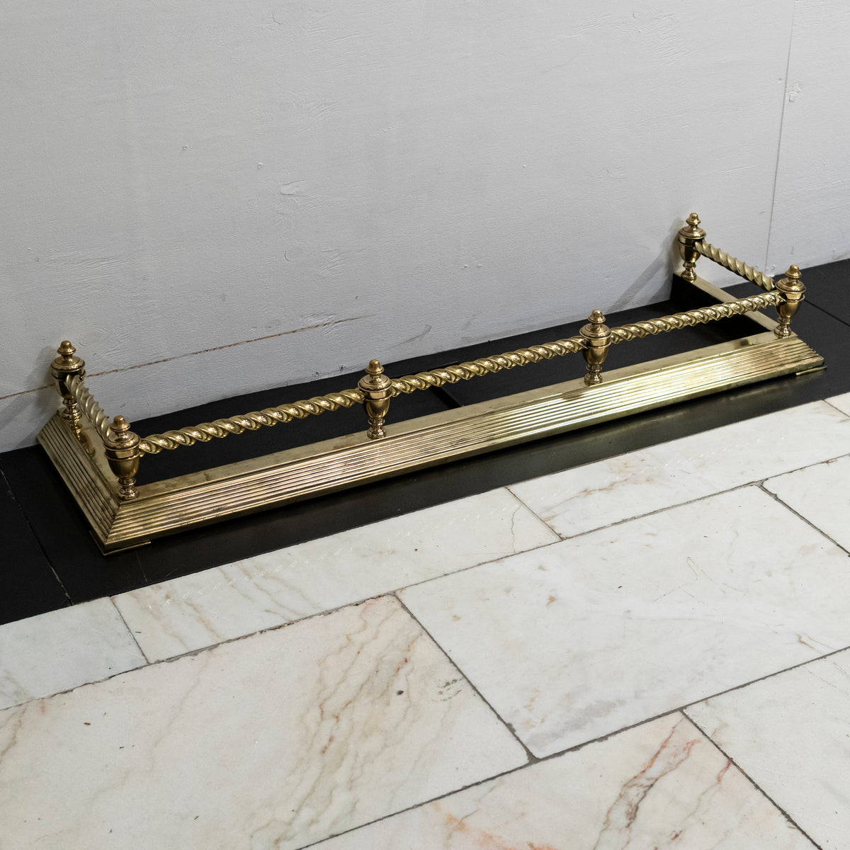 Antique Victorian Brass Fireplace Fender | The Architectural Forum