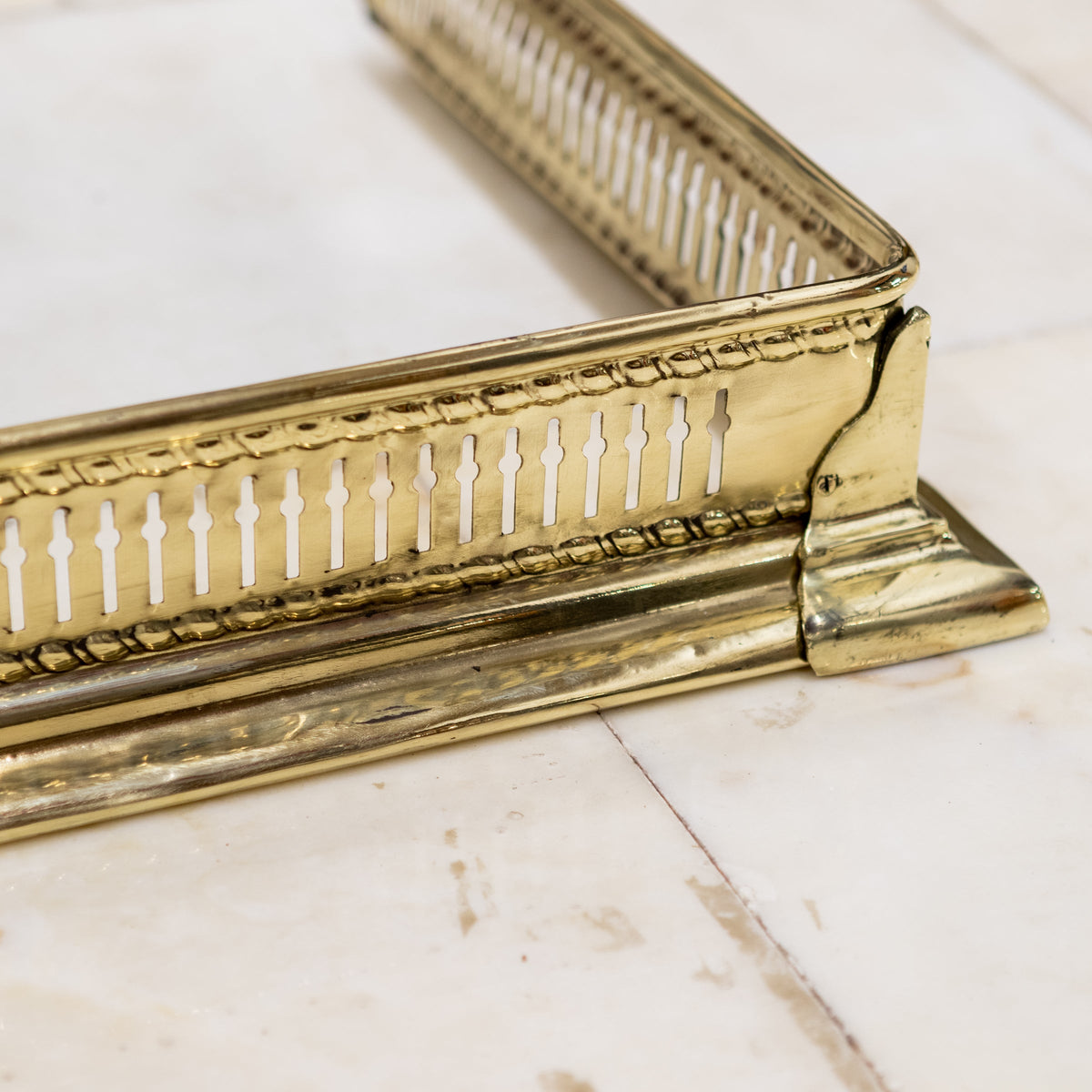 Antique Victorian Brass Fireplace Fender | The Architectural Forum