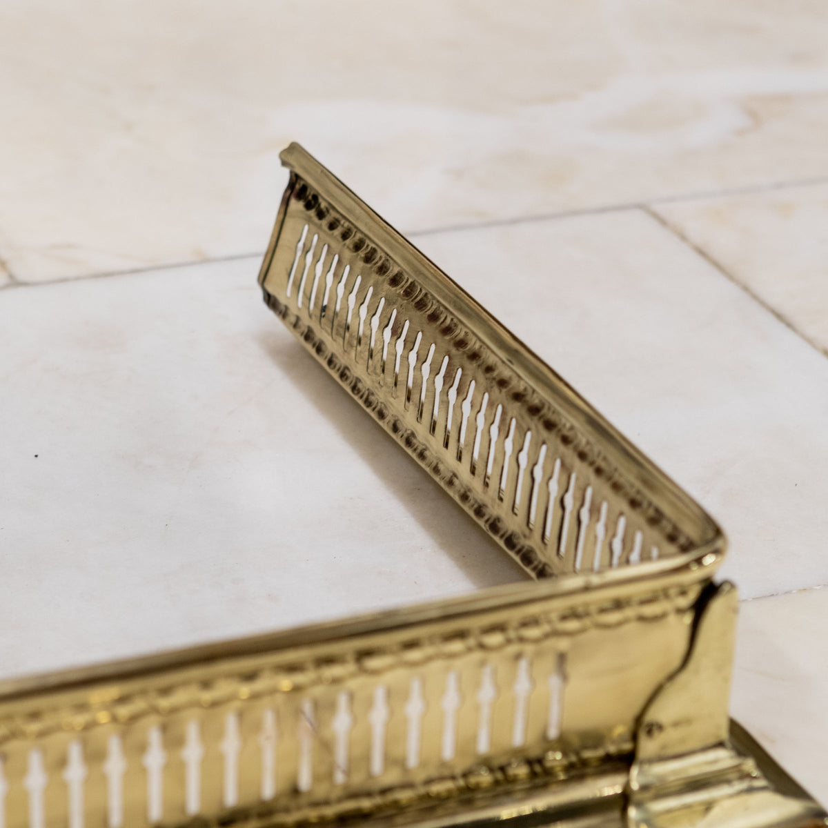 Antique Victorian Brass Fireplace Fender | The Architectural Forum
