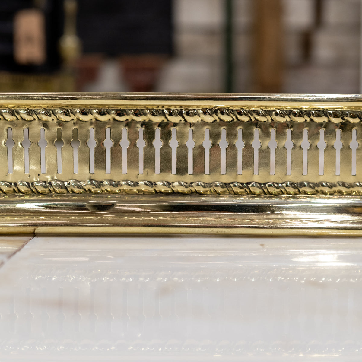 Antique Victorian Brass Fireplace Fender | The Architectural Forum