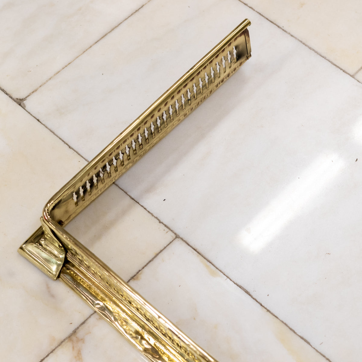 Antique Victorian Brass Fireplace Fender | The Architectural Forum