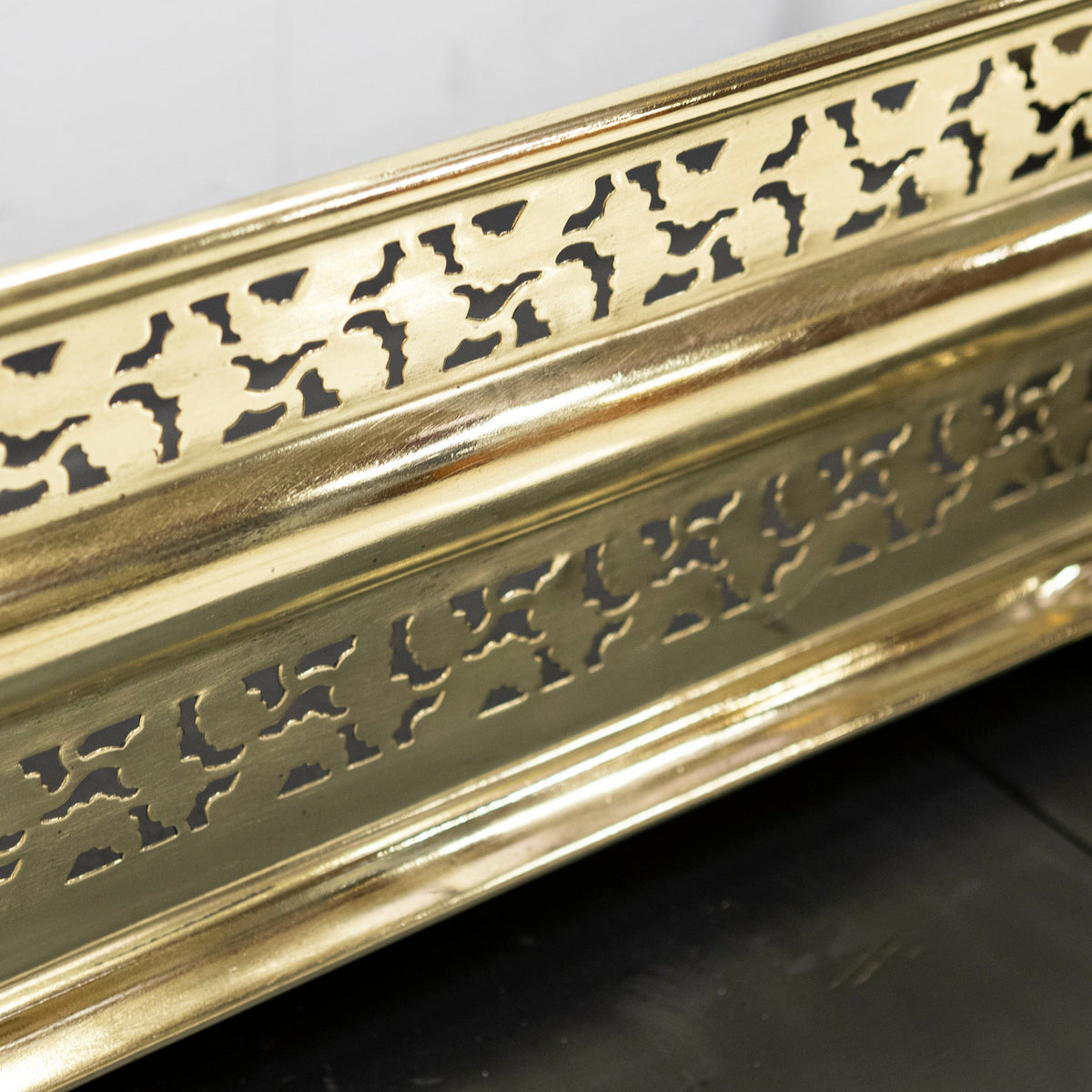 Early 19th Century Antique Brass Fireplace Fender with Lion's Paw Feet | The Architectural Forum