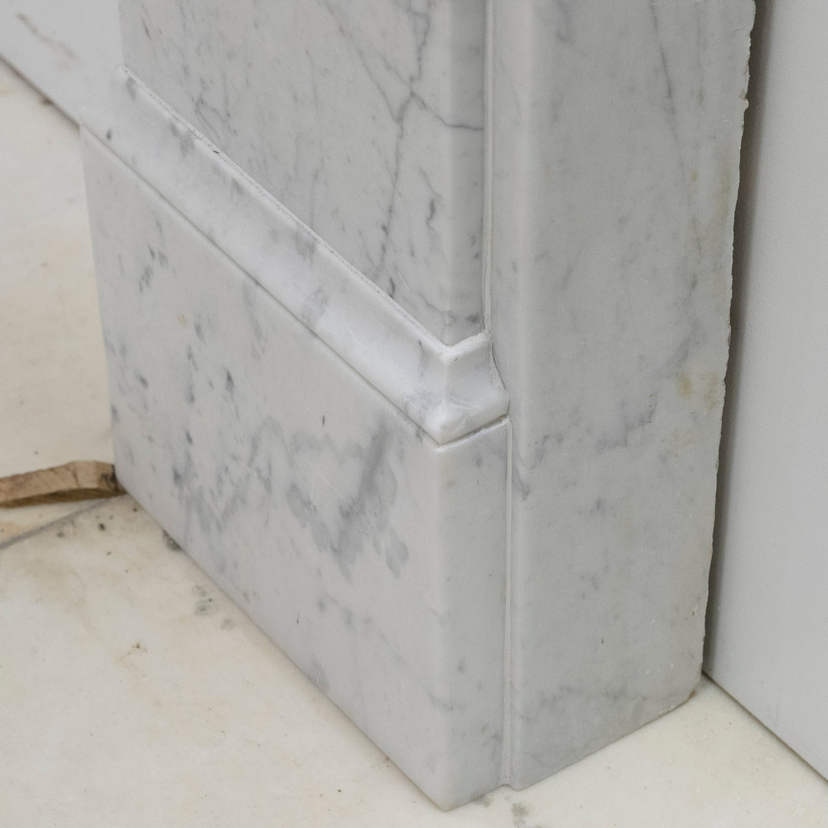 Antique Victorian Carrara Marble Fireplace Surround with Corbels