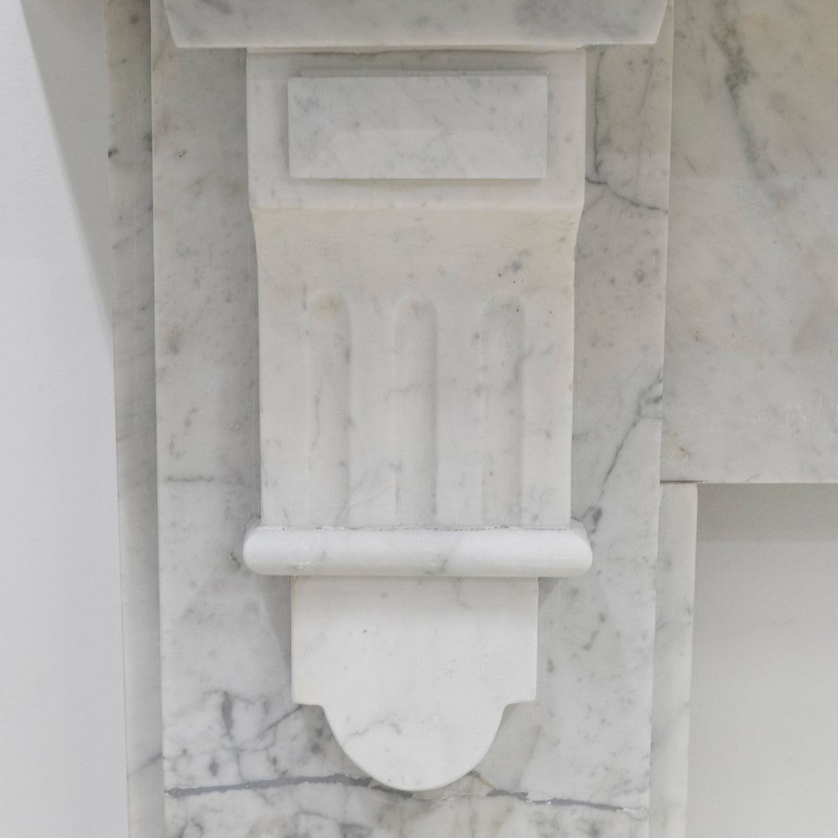Antique Victorian Carrara Marble Fireplace Surround with Corbels