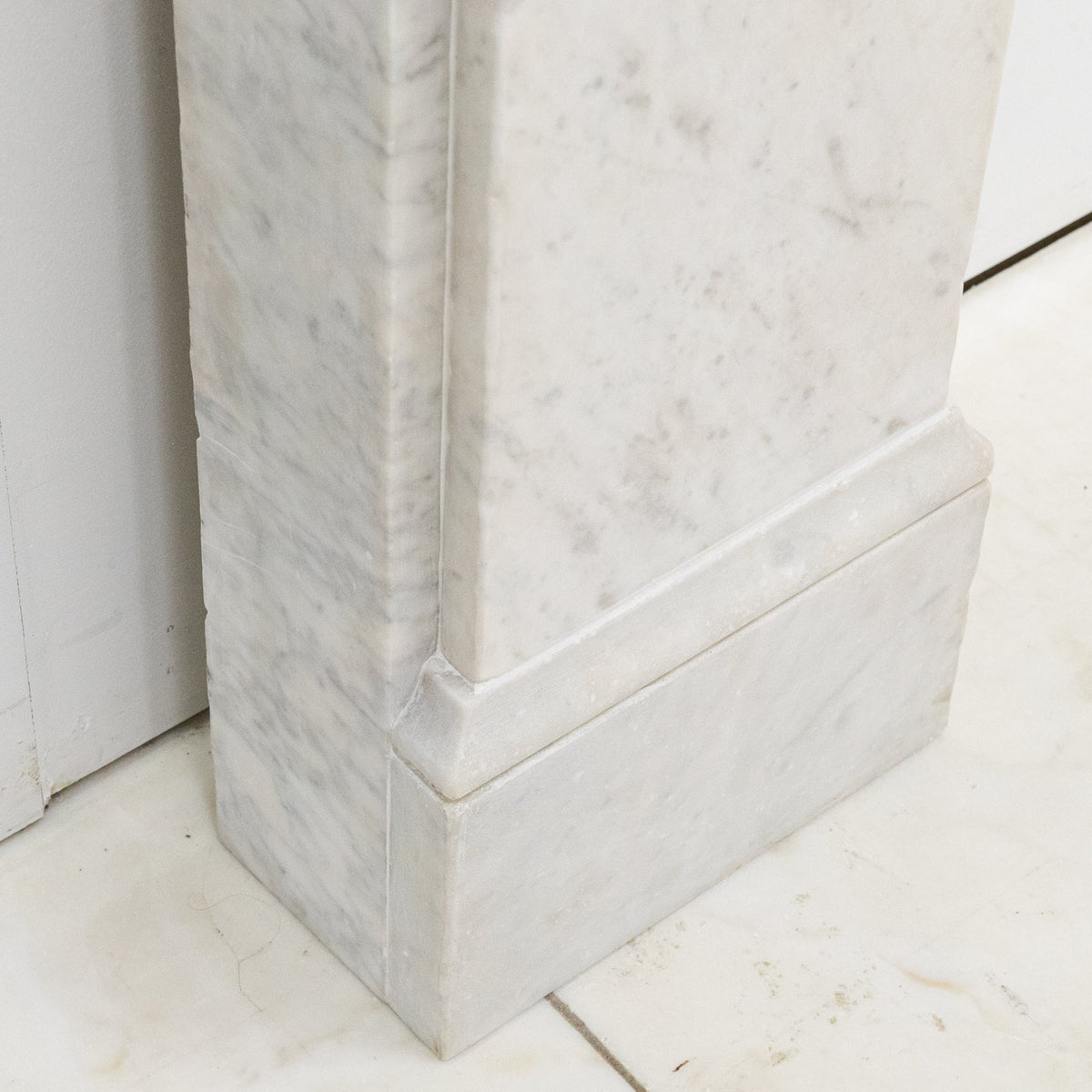 Antique Victorian Carrara Marble Fireplace Surround with Corbels