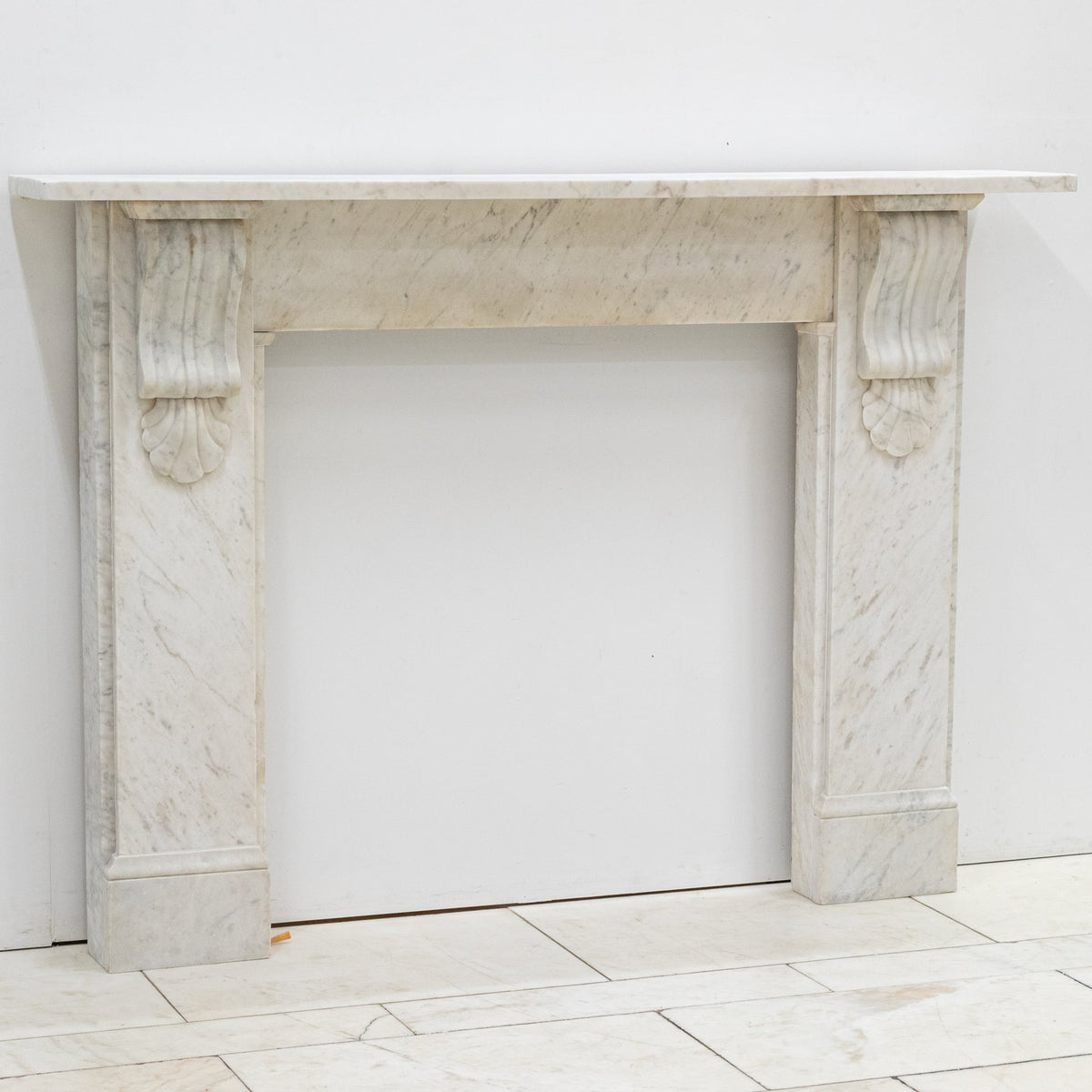 Antique Victorian Carrara Marble Fireplace Surround with Corbels | The Architectural Forum