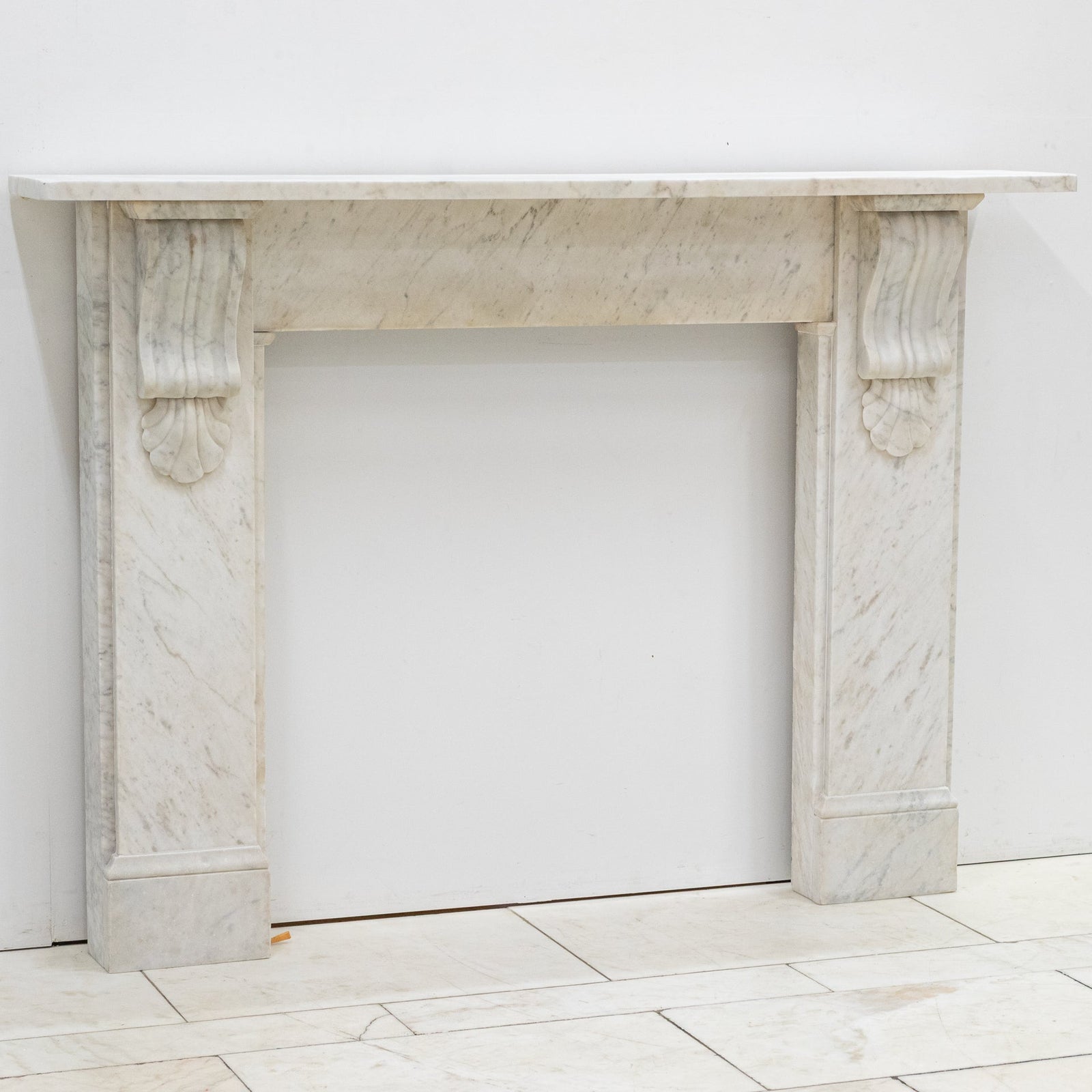 Antique Victorian Carrara Marble Fireplace Surround with Corbels | The Architectural Forum