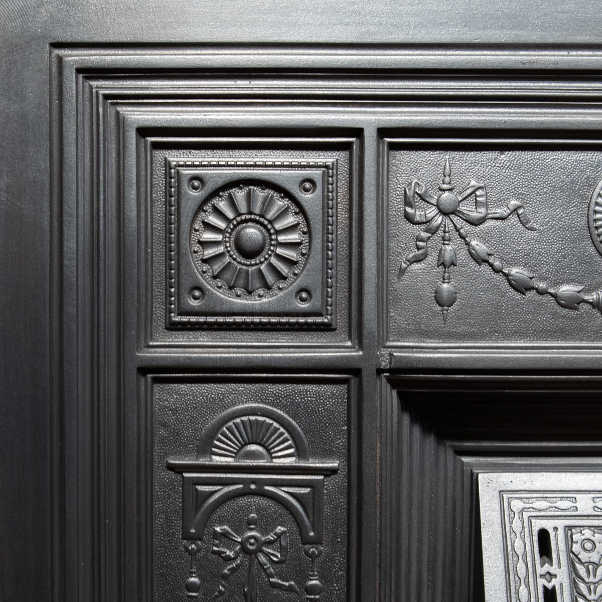 Antique Cast Iron Register Grate with Brass Finials | The Architectural Forum