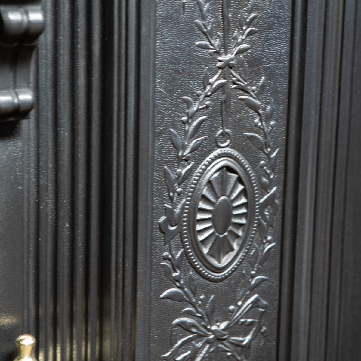 Antique Cast Iron Register Grate with Brass Finials | The Architectural Forum