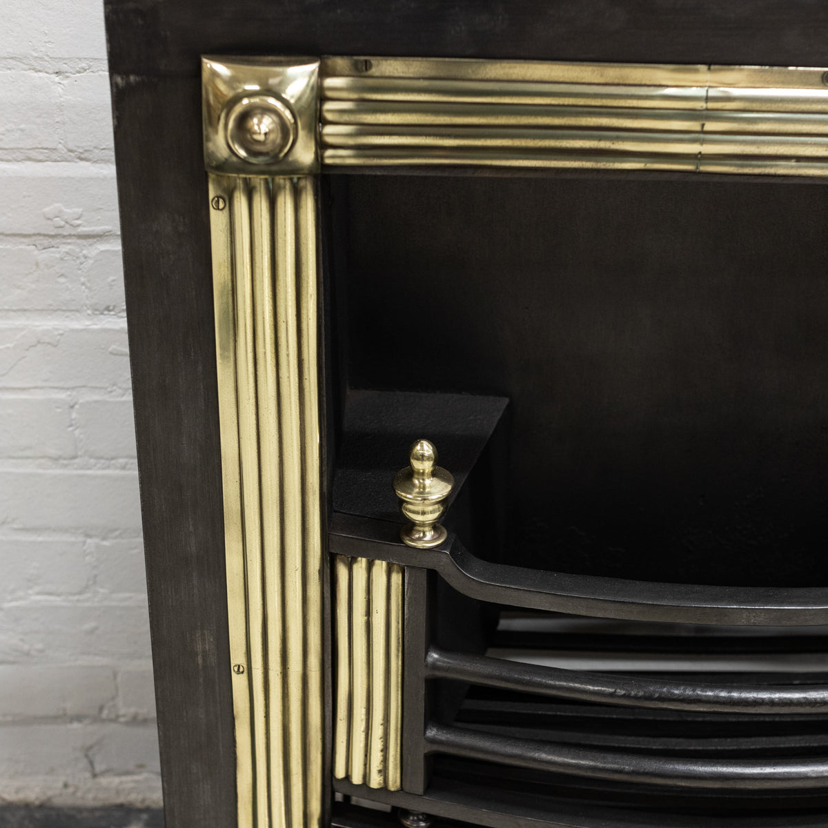 Splendid Antique Regency Hob Grate with Reeded Brass Frame | The Architectural Forum