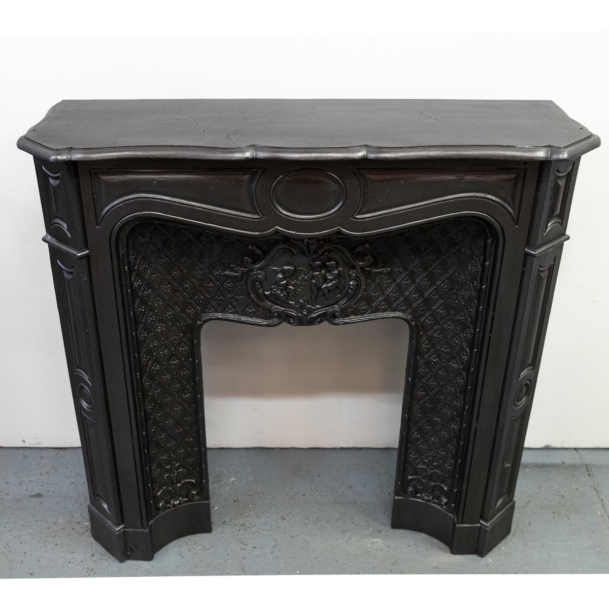 Rare Highly Ornate Antique Cast Iron Fireplace Surround | Pair Available | The Architectural Forum