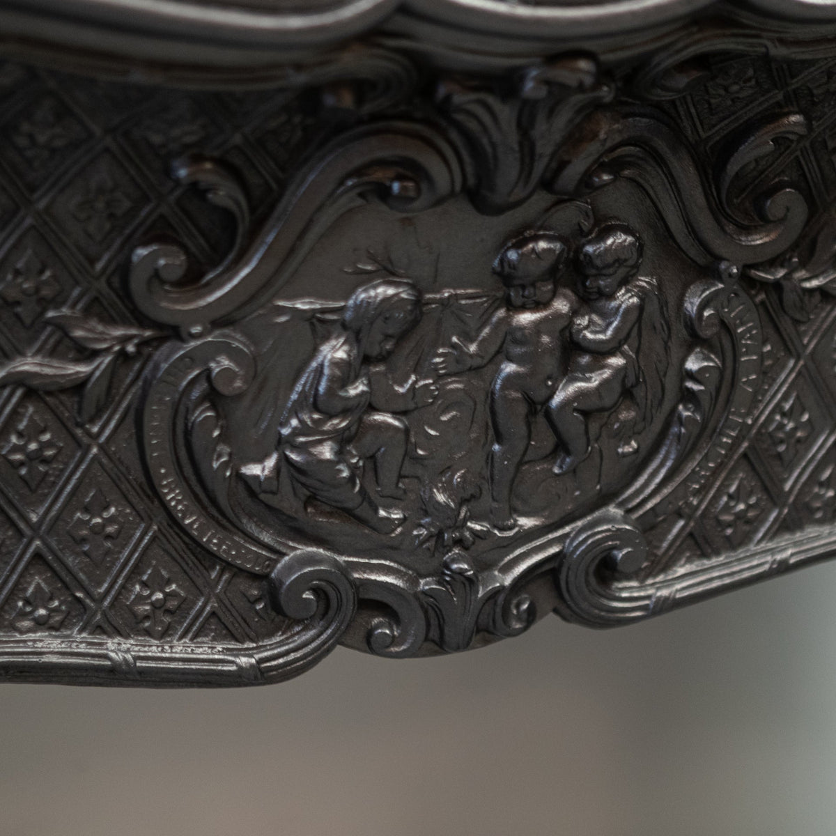 Rare Highly Ornate Antique Cast Iron Fireplace Surround | Pair Available | The Architectural Forum