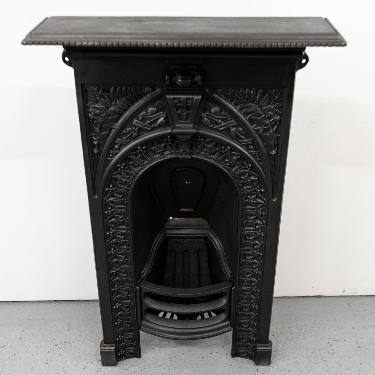 Antique Ornate Cast Iron Combination Fireplace