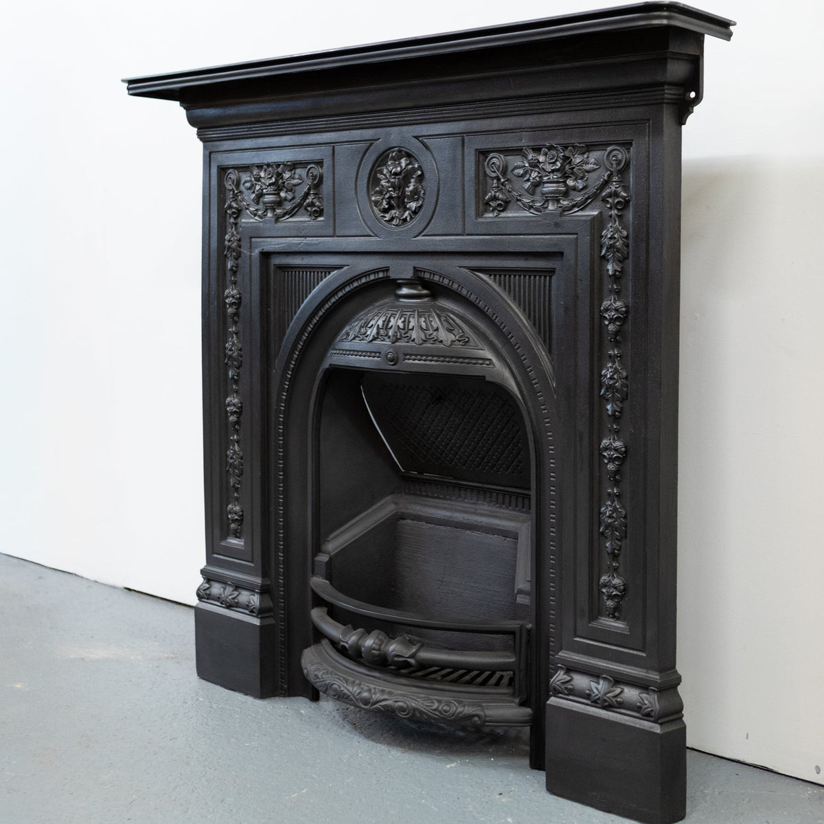 Antique Victorian Cast Iron Combination Fireplace