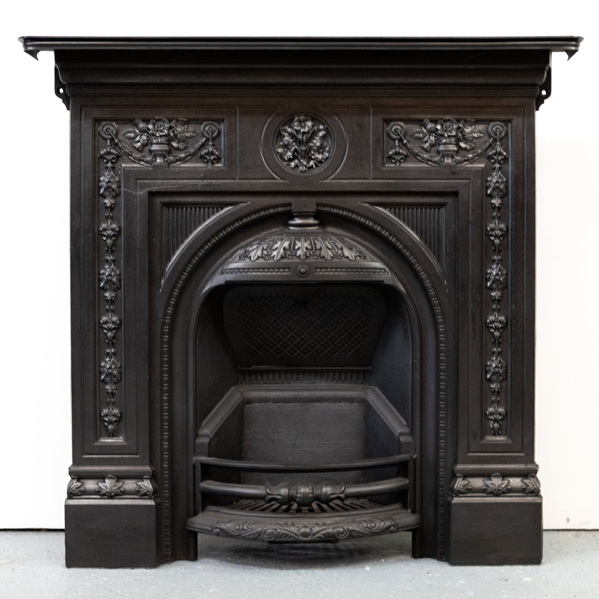 Antique Victorian Cast Iron Combination Fireplace