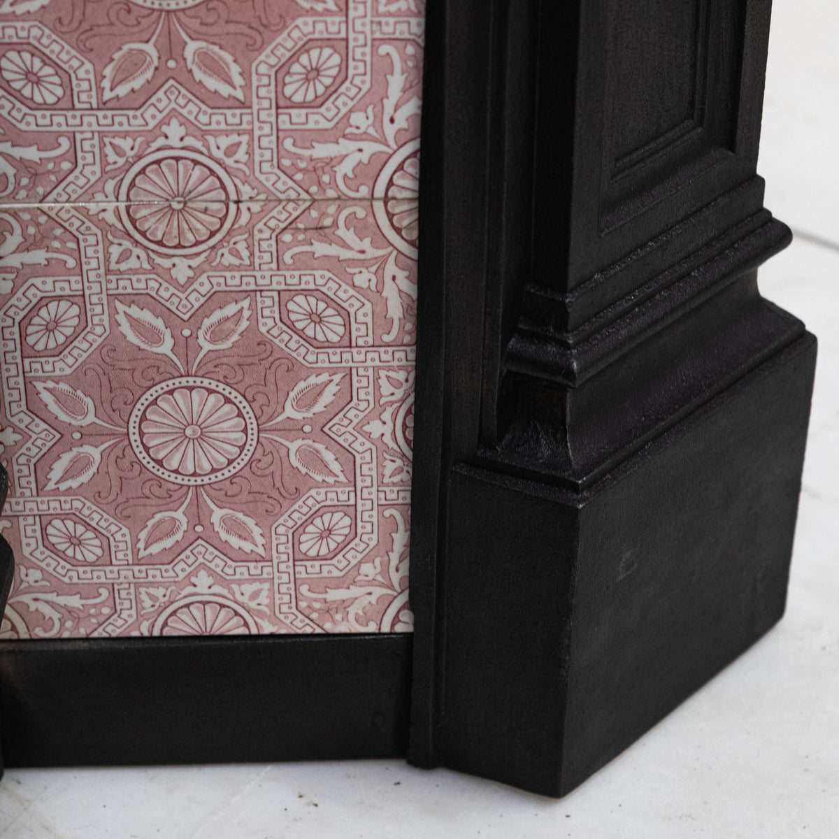 Antique Victorian Tiled Cast Iron Combination Fireplace
