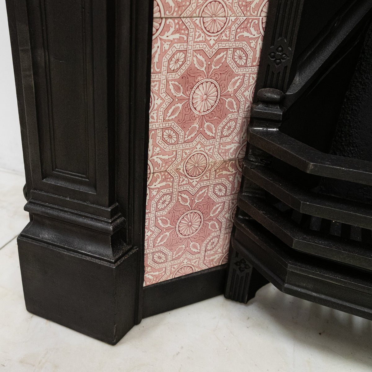 Antique Victorian Tiled Cast Iron Combination Fireplace