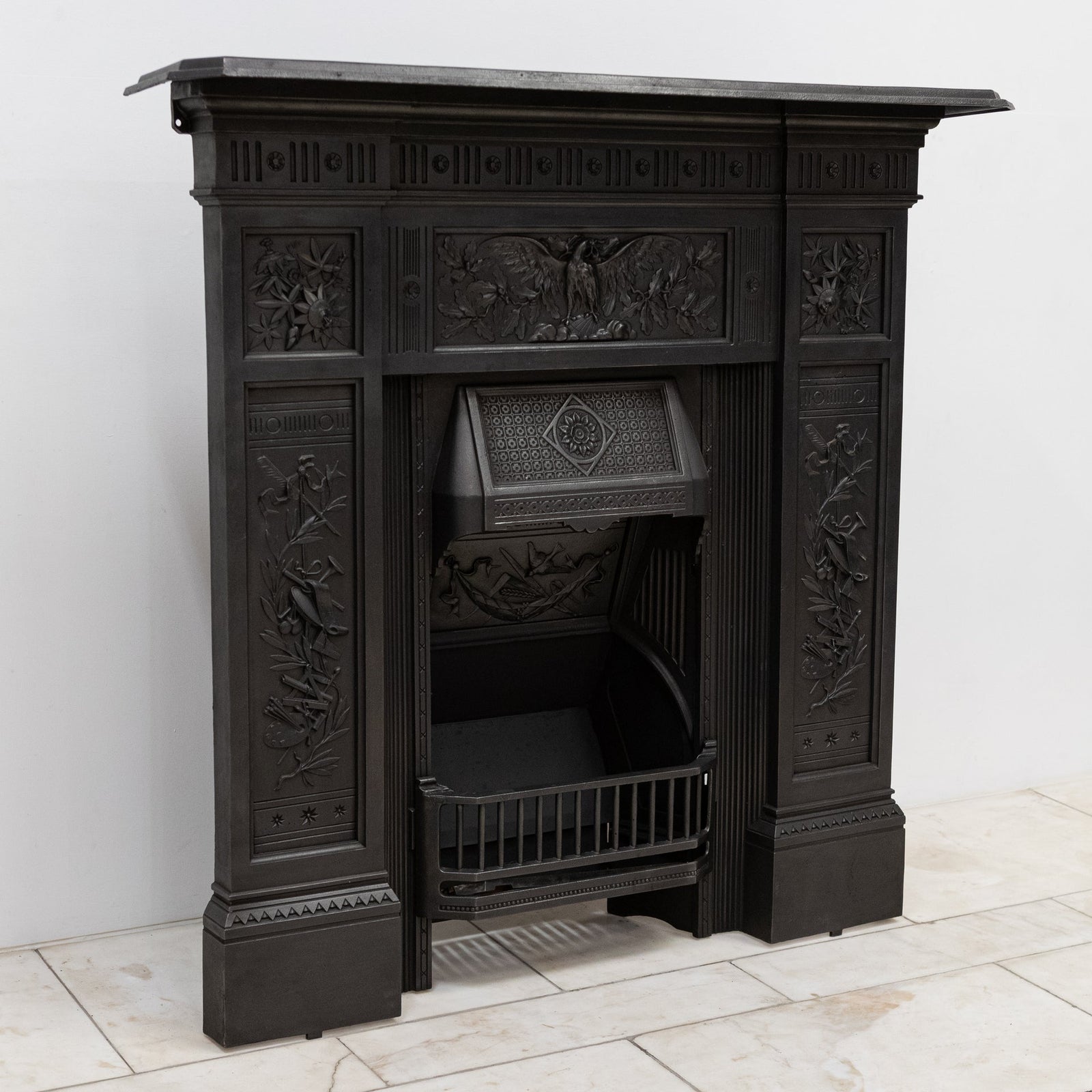 Antique Victorian Cast Iron Combination Fireplace with Eagle Motif | The Architectural Forum