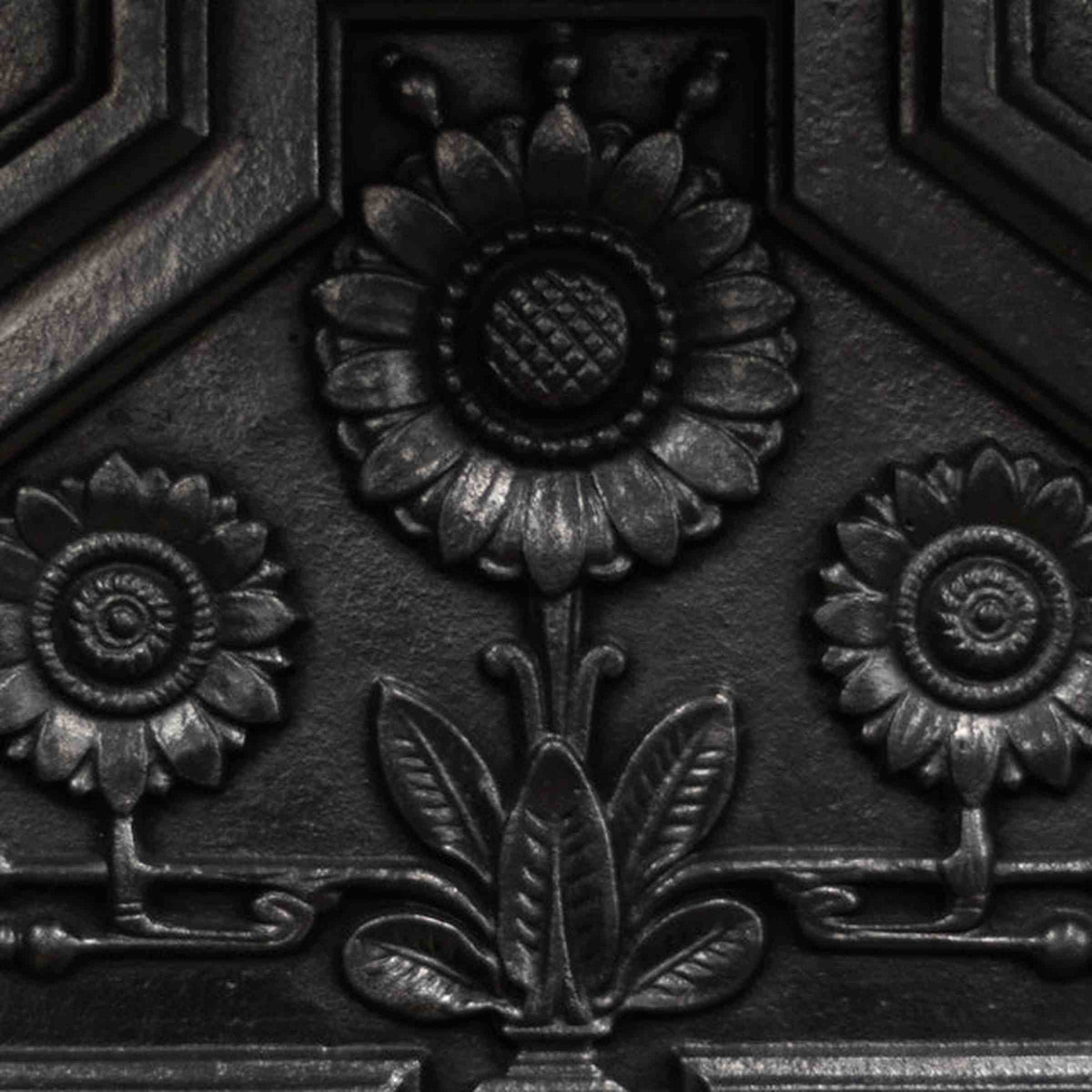 Antique Cast Iron Combination Fireplace With Sunflowers | The Architectural Forum
