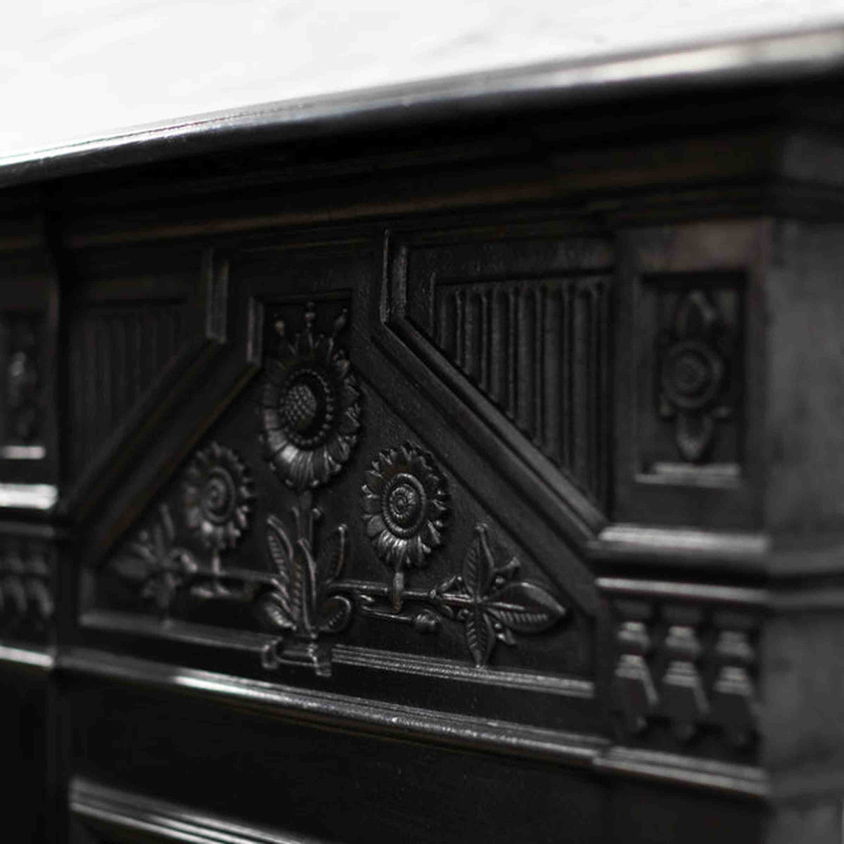 Antique Iron Combination Fireplace With Sunflowers | The Architectural Forum