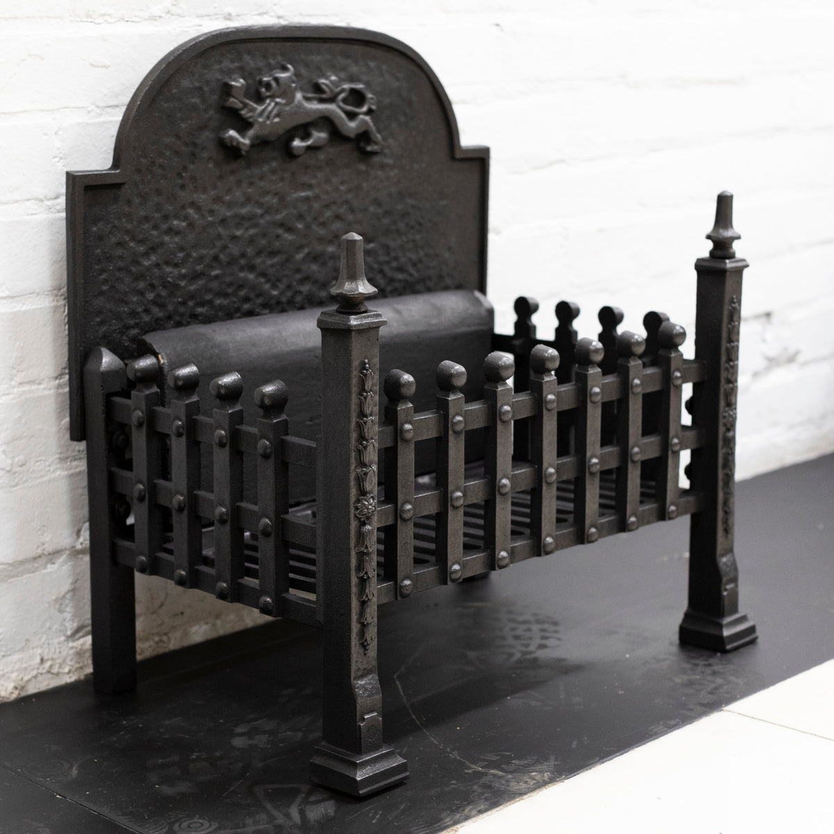 Reclaimed Cast Iron Fire Basket with Griffin | The Architectural Forum