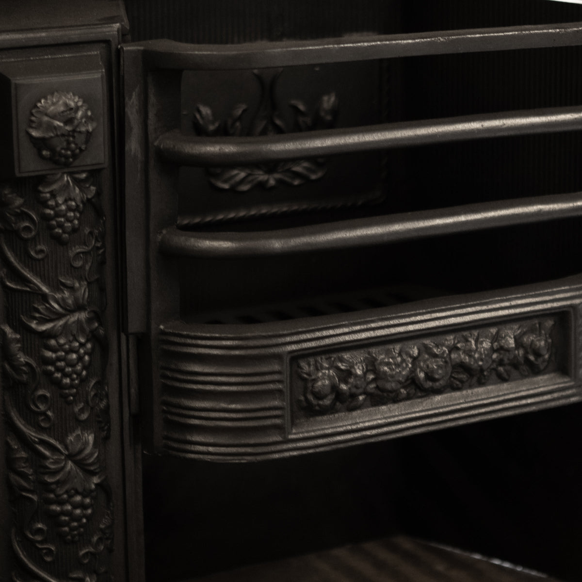 Reclaimed Ornate Georgian Style Cast Iron Fireplace Insert | The Architectural Forum