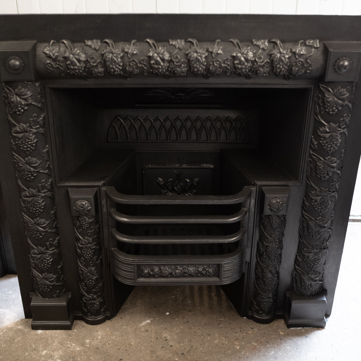 Reclaimed Ornate Georgian Style Cast Iron Fireplace Insert | The Architectural Forum