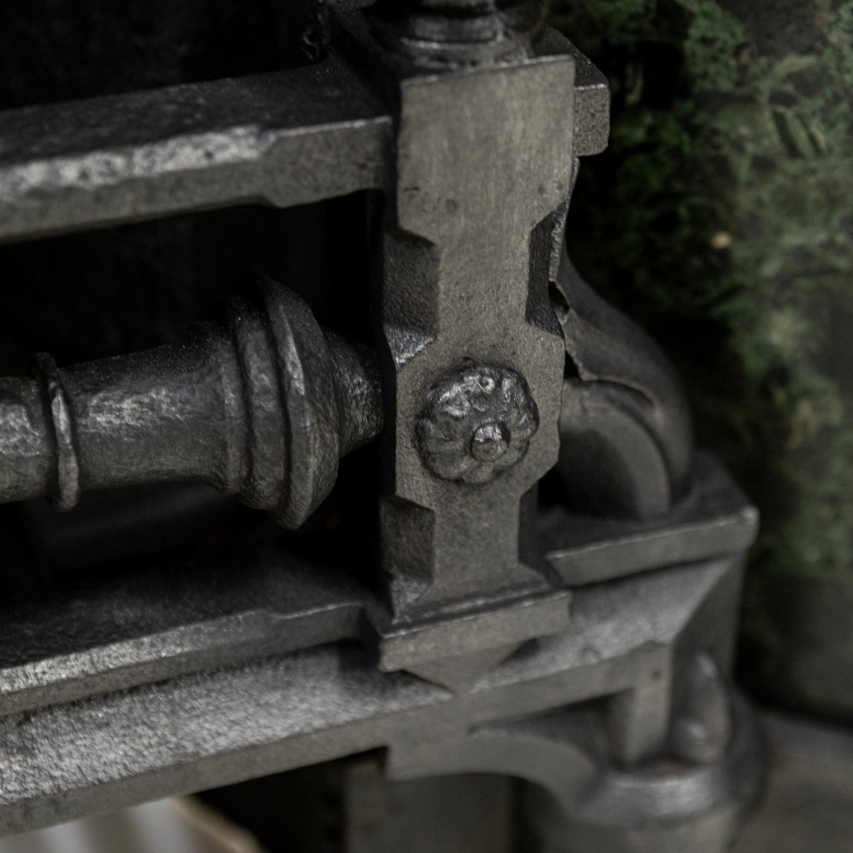 Antique Victorian Cast Iron Insert with Verde Antico Marble | The Architectural Forum