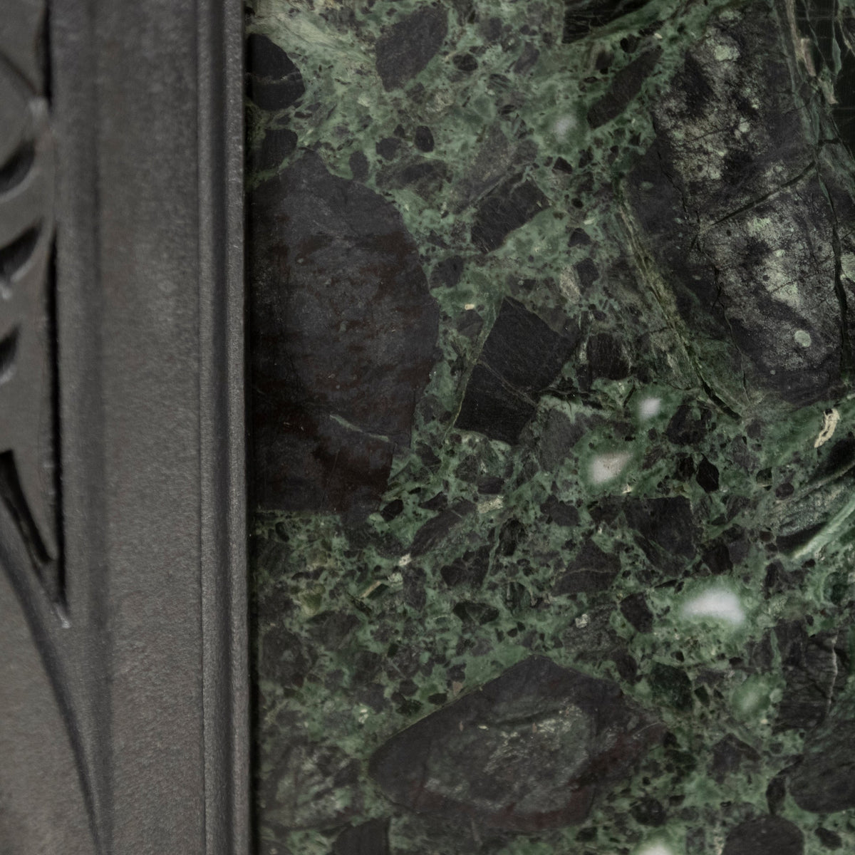 Antique Victorian Cast Iron Insert with Verde Antico Marble | The Architectural Forum
