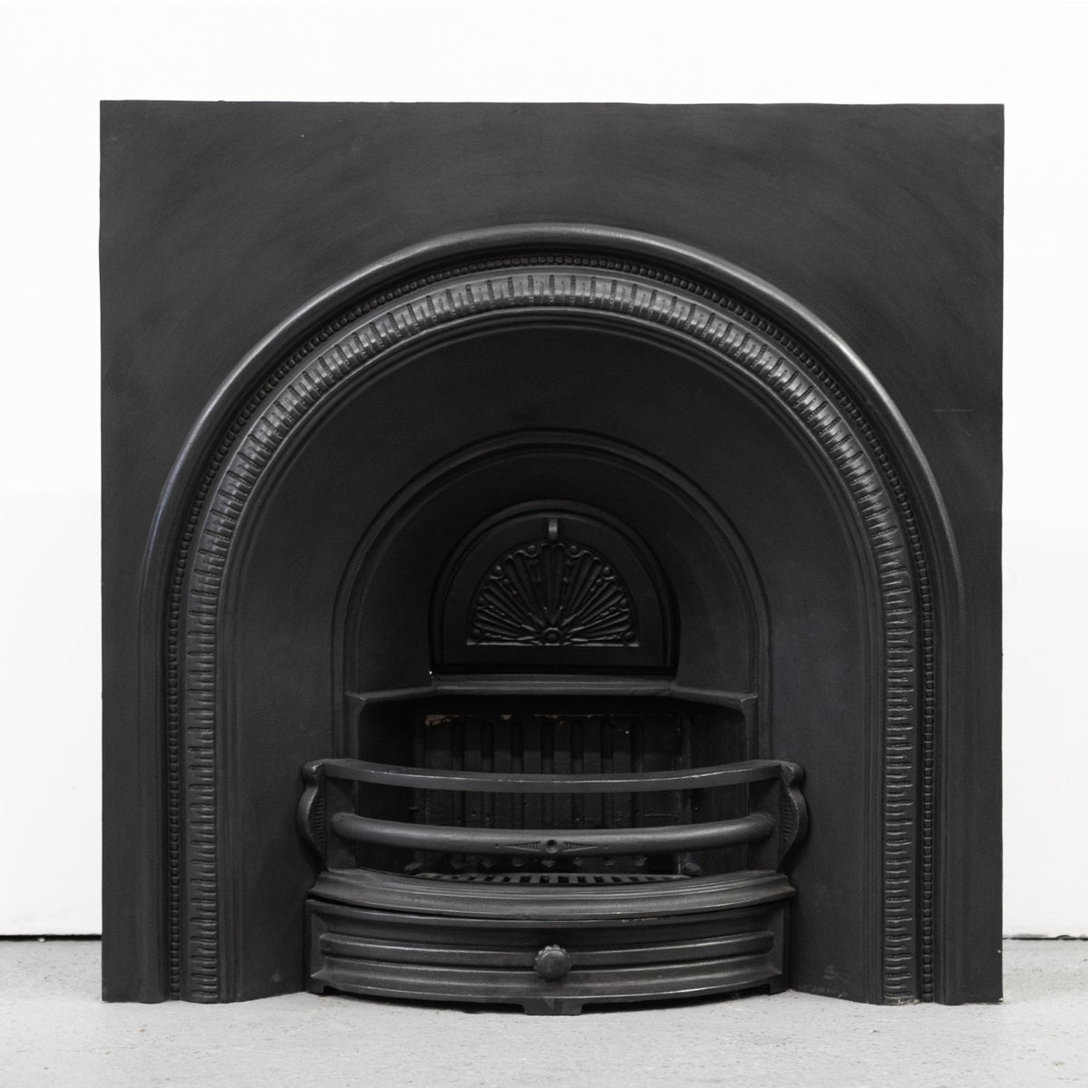 Antique Victorian Cast Iron Arched Fireplace Insert