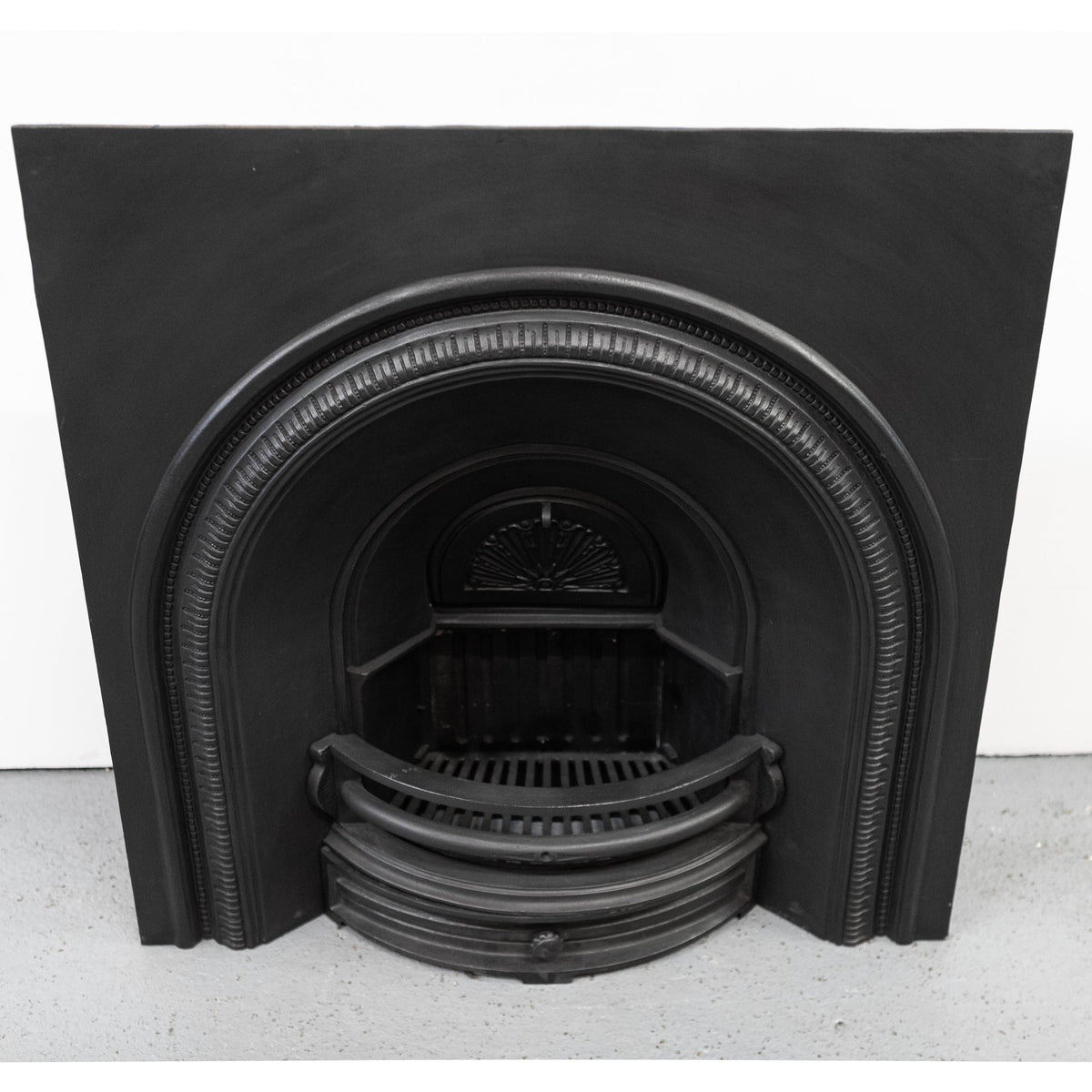 Antique Victorian Cast Iron Arched Fireplace Insert