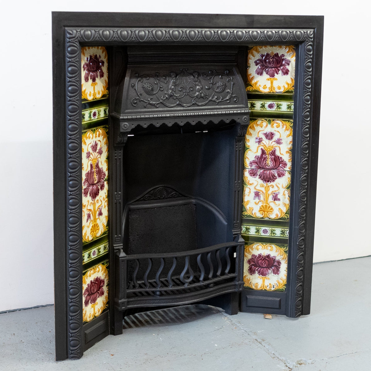 Antique Victorian Fireplace Insert with Original Tiles | The Architectural Forum