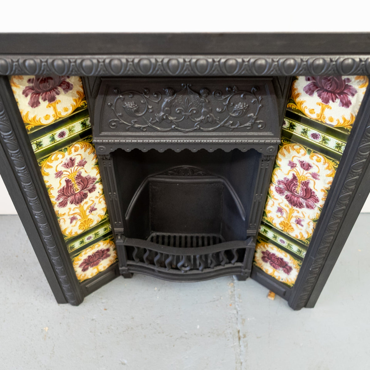 Antique Victorian Fireplace Insert with Original Tiles | The Architectural Forum