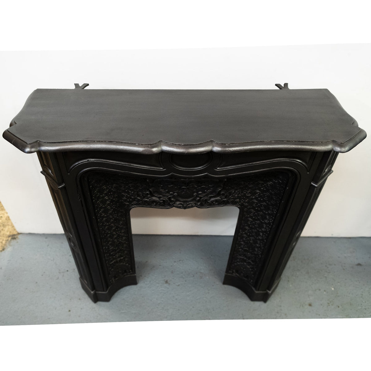 Rare Highly Ornate Antique Cast Iron Fireplace Surround | Pair Available