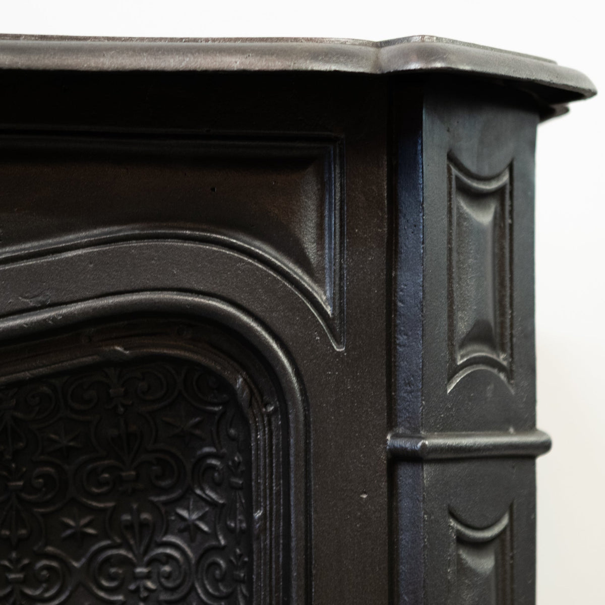 Rare Highly Ornate Antique Cast Iron Fireplace Surround | Pair Available | The Architectural Forum