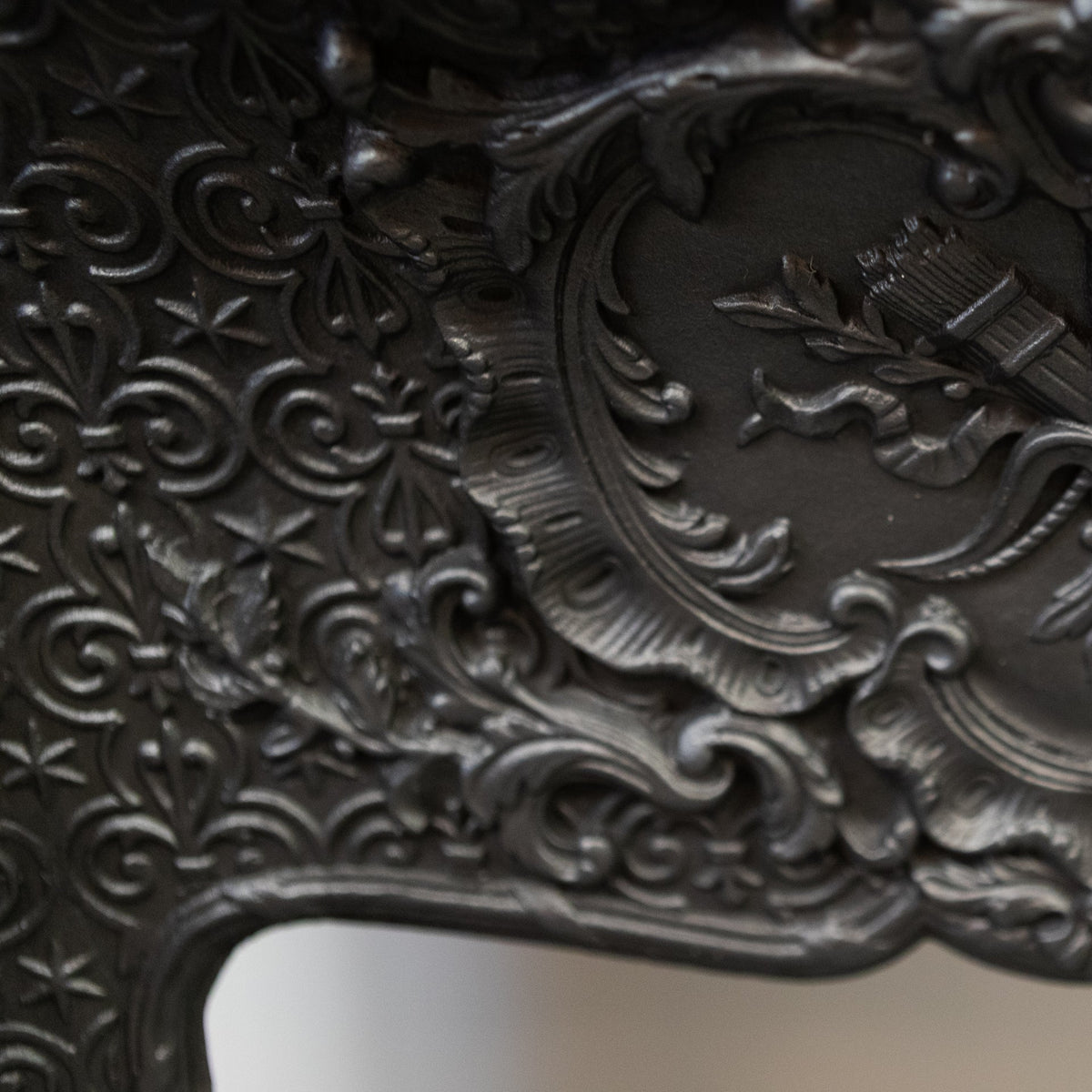Rare Highly Ornate Antique Cast Iron Fireplace Surround | Pair Available | The Architectural Forum
