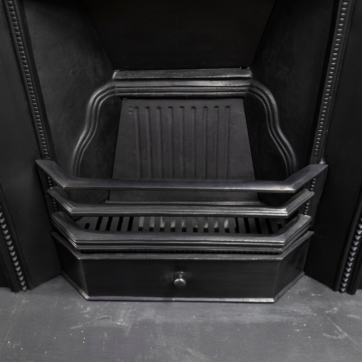 Large Reclaimed Gothic Revival Cast Iron Fireplace Insert | The Architectural Forum