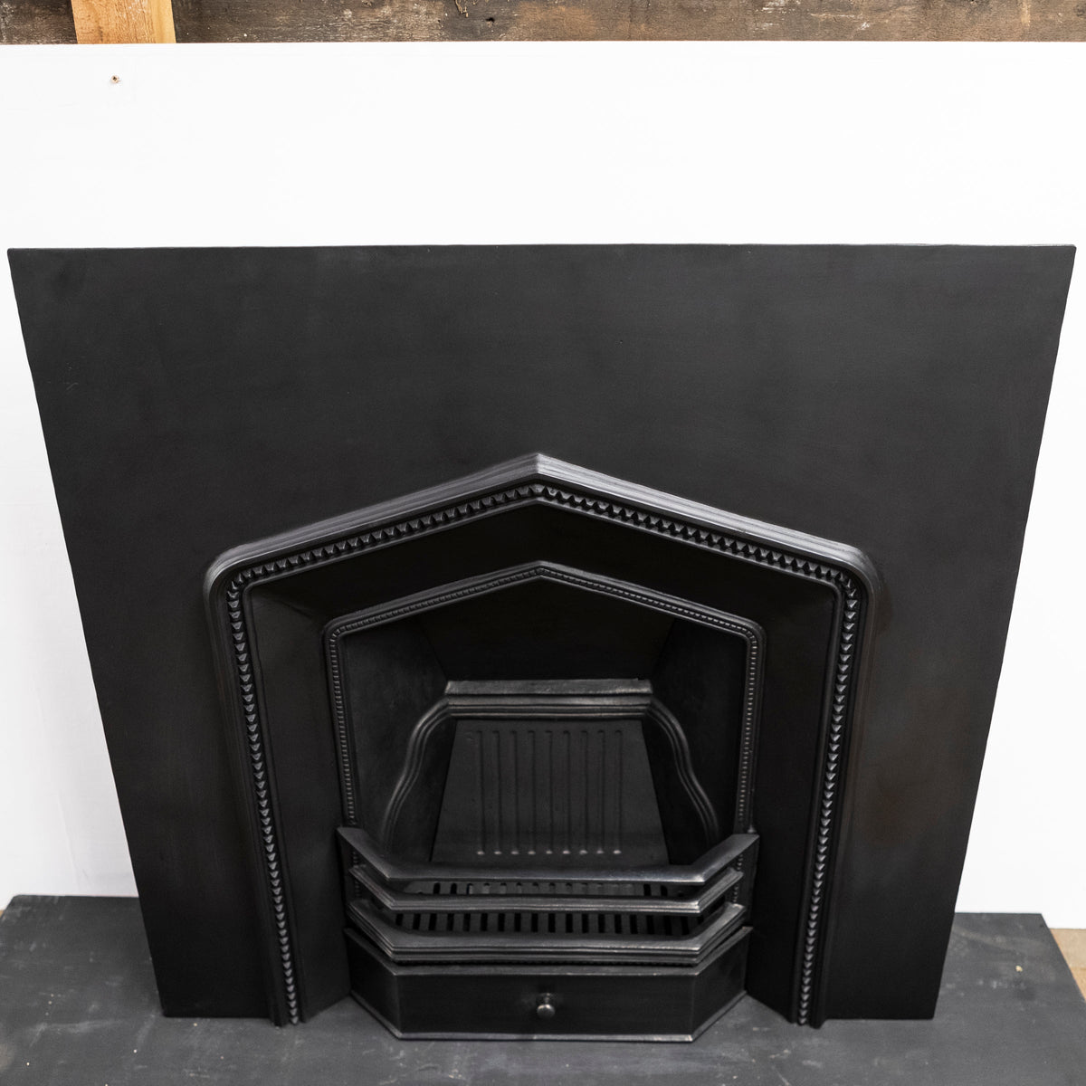 Large Reclaimed Gothic Revival Cast Iron Fireplace Insert | The Architectural Forum