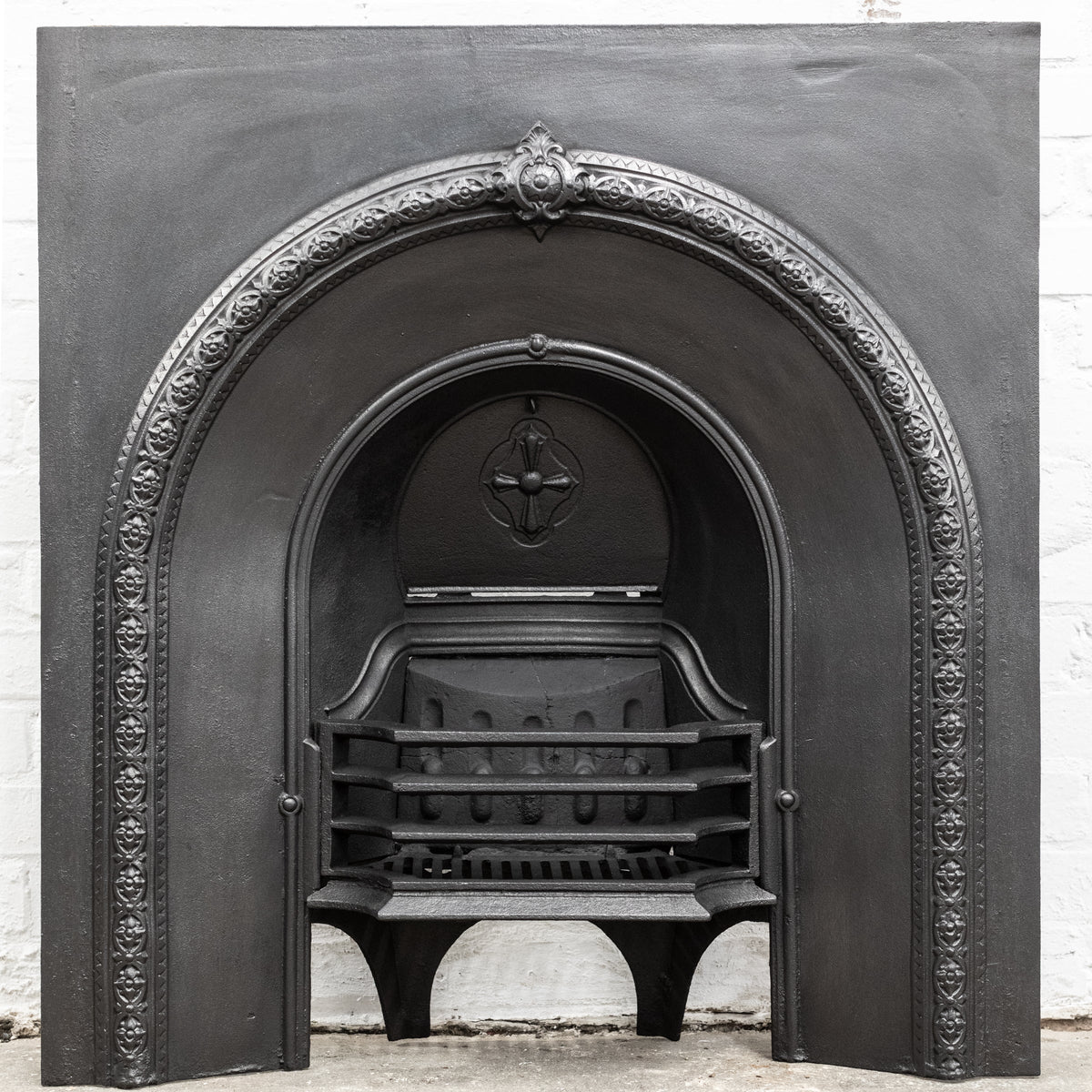 Antique Cast Iron Arched Fireplace Insert | The Architectural Forum
