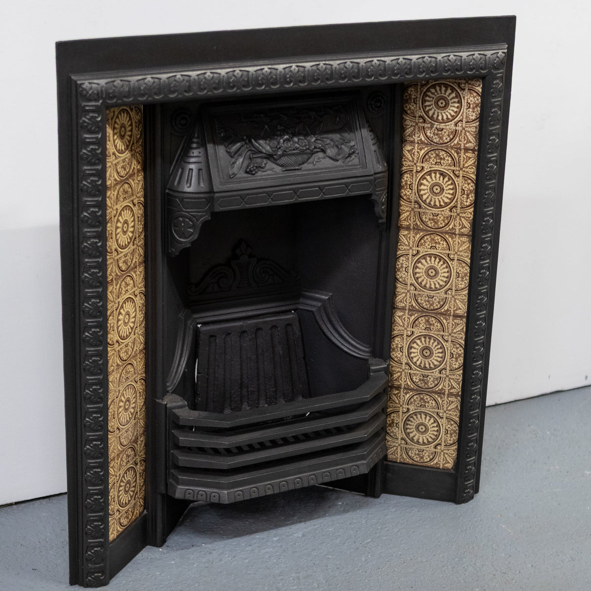 Antique Victorian Tiled Fireplace Insert | Pair Available | The Architectural Forum