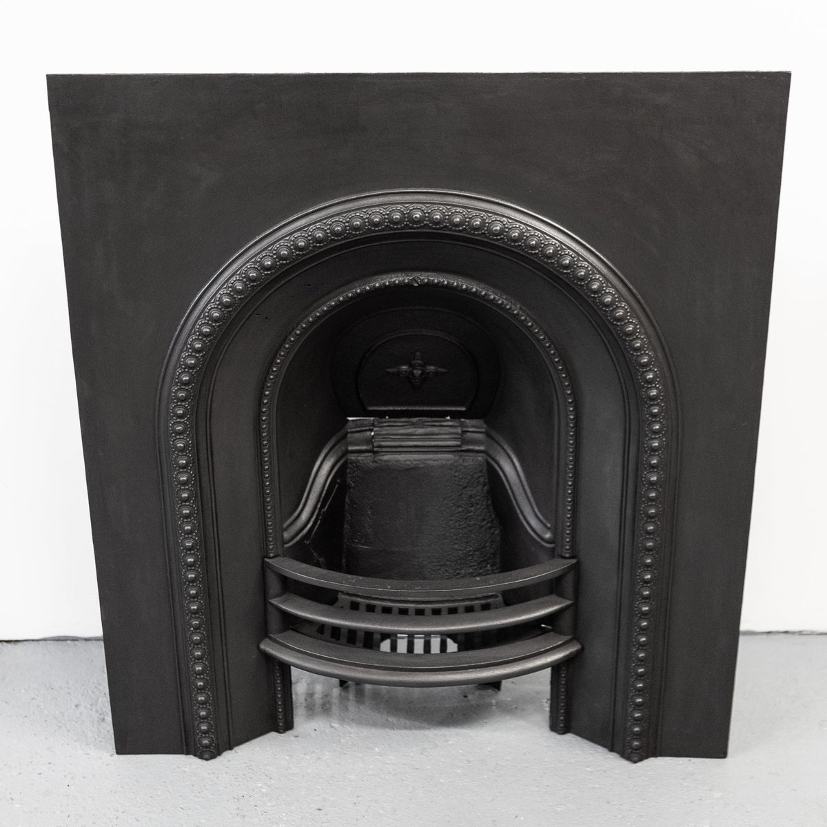 Antique Victorian Cast Iron Arched Fireplace Insert